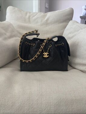 Chanel 25 small, caviar, black with gold hardware